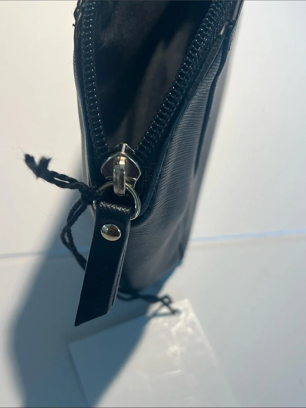 laura mercier Black Textured Makeup Pouch with Silver Logo NWT